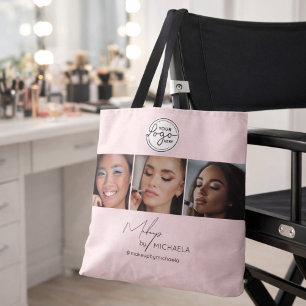 Rouge Roze Script Logo Foto Make-up Studio Draagtas
