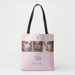 Rouge Roze Script Logo Foto Make-up Studio Draagtas