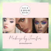 Rouge Roze Script Logo Foto Make-up Studio Raamsticker (Vel 3)