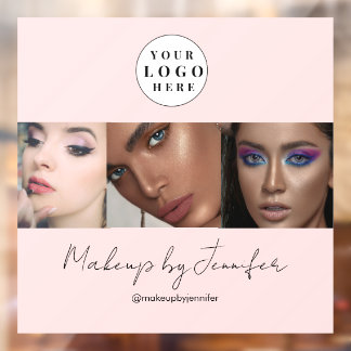 Rouge Roze Script Logo Foto Make-up Studio Raamsticker