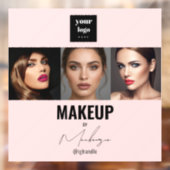 Rouge Roze Script Logo Foto Make-up Studio Ruit Raamsticker (Vel 2)