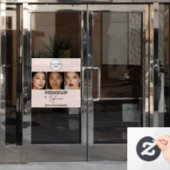 Rouge Roze Script Logo Foto Make-upstudio Raamsticker (Kantoordeur)