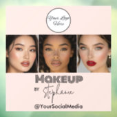 Rouge Roze Script Logo Foto Make-upstudio Raamsticker (Vel 3)