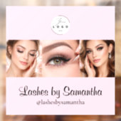 Rouge Roze Script Logo Foto Make-upstudio Ruit Raamsticker (Vel 2)