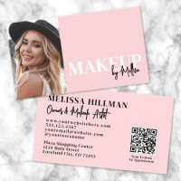 Rouge Roze Script QR Code Foto Make-up