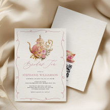 Rouge Roze Vintage Bloem Theepot Bruidsfeest Thee-