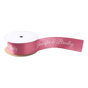 Rouge Roze Witte Elegante Trouw Persoonlijke Naam Lint