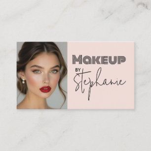 Rouge Roze Zwarte Script Foto Make-up Visitekaartj Visitekaartje