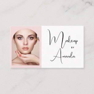 Rouge Roze Zwarte Script Foto Make-up Visitekaartj Visitekaartje