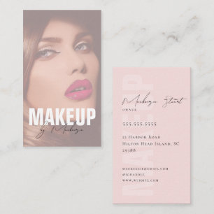 Rouge Roze Zwarte Script Foto Make-up Visitekaartj Visitekaartje