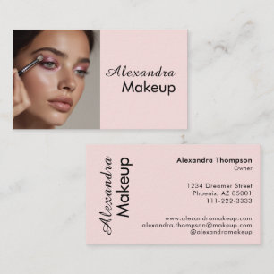 Rouge Roze Zwarte Script Foto Make-up Visitekaartje