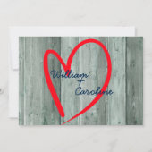 Rouge Rustique Coeur et Bois Save the Date (Dos)