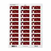 Rouge rustique | Étiquettes de adresse de rennes (Feuille entière)