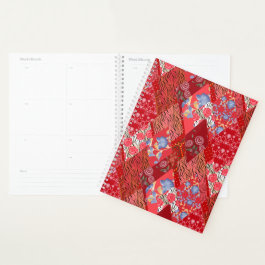 Rouge, rustique, patchwork (Devant avec enveloppe)