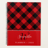 Rouge Rustique Plaid Buffalo Monogrammé 2026 (Devant)