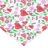 Rouge Saint Valentin Coeurs rose Fleurs nappes (Angle)