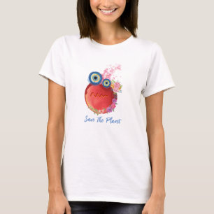 Rouge Sauvez la Planète, T-Shirt Terre Mère
