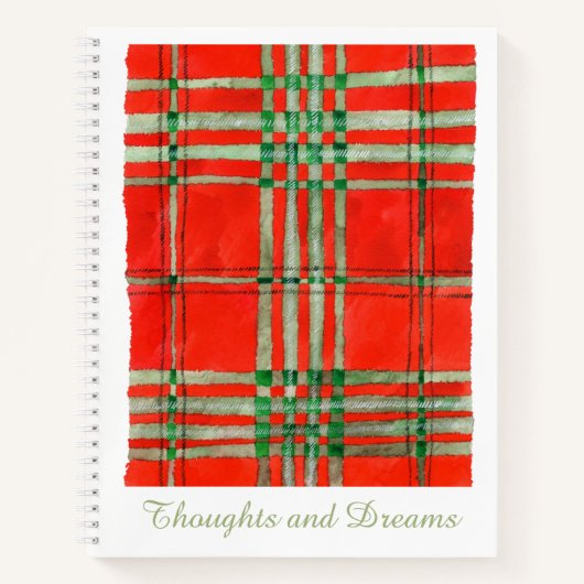 ROUGE SCOTT TARTAN 8,5x11 Carnet spiral (Devant)