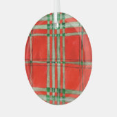 ROUGE SCOTT TARTAN Cercle de verre ornement (Avant gauche)