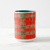 ROUGE SCOTT TARTAN Tall Green Combo Mug + Initial (Centre)