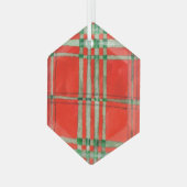 ROUGE SCOTT TARTAN Verre Hexagon Ornement (Avant gauche)