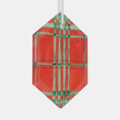 ROUGE SCOTT TARTAN Verre Hexagon Ornement (Avant droite)