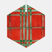 ROUGE SCOTT TARTAN Verre Hexagon Ornement (Verso)