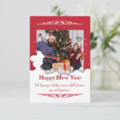 Rouge Script one photo Noël, carte de Noël (Debout devant)