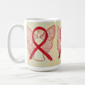 Rouge Sensibilisation Ruban Angel Art Mug (Gauche)