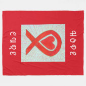 Rouge Sensibilisation Ruban Coeur Couverture en po (Devant (Horizontal))