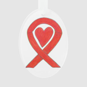 Rouge Sensibilisation Ruban Coeur Vacances Art Orn