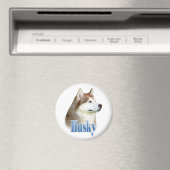 Rouge Sibérien Husky Nom - Magnet (In Situ (Lave-vaisselle))