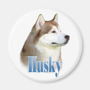 Rouge Sibérien Husky Nom - Magnet