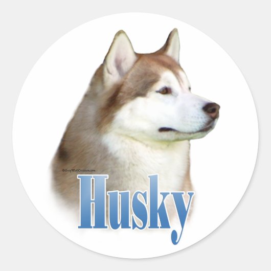 Rouge Sibérien Husky Nom - Sticker (Devant)