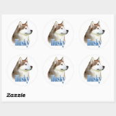 Rouge Sibérien Husky Nom - Sticker (Feuille)