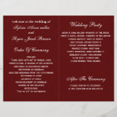 rouge Silver Snowflakes programmes de mariage plié (Dos)