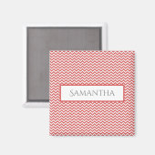 Rouge simple Chevron Magnet personnalisé (Recto/Verso)