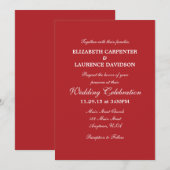 Rouge simple Faire-part de mariage (Devant / Derrière)