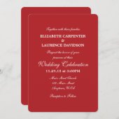 Rouge simple Faire-part de mariage (Devant / Derrière)