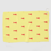 Rouge Sports Golfer Silhouette Golf Serviette (Horizontal)