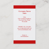 Rouge Star carte de visite blanc bande verticale (Dos)