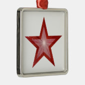Rouge Star ornement carré blanc (Droite)