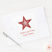 Rouge Star 'With Love From'' carré autocollant bla (Enveloppe)