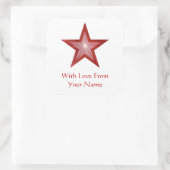 Rouge Star 'With Love From'' carré autocollant bla (Sac)