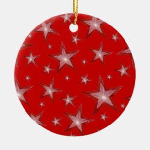 Rouge Stars ornement rond rouge