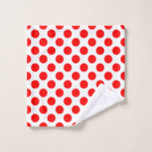 Rouge sur blanc Grand format Pois Serviette de bai (Gant de toilette)