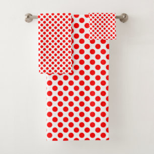 Rouge sur blanc Pois de taille moyenne