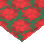 Rouge sur vert poinsettia florale nappe de vacance (Angle)