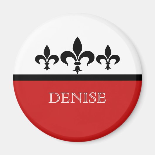 Rouge Swanky Fleur De Lis Magnet (Devant)