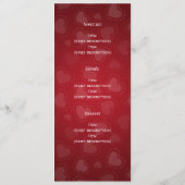 Rouge tandem de vélo de menu simple de mariage (Dos)